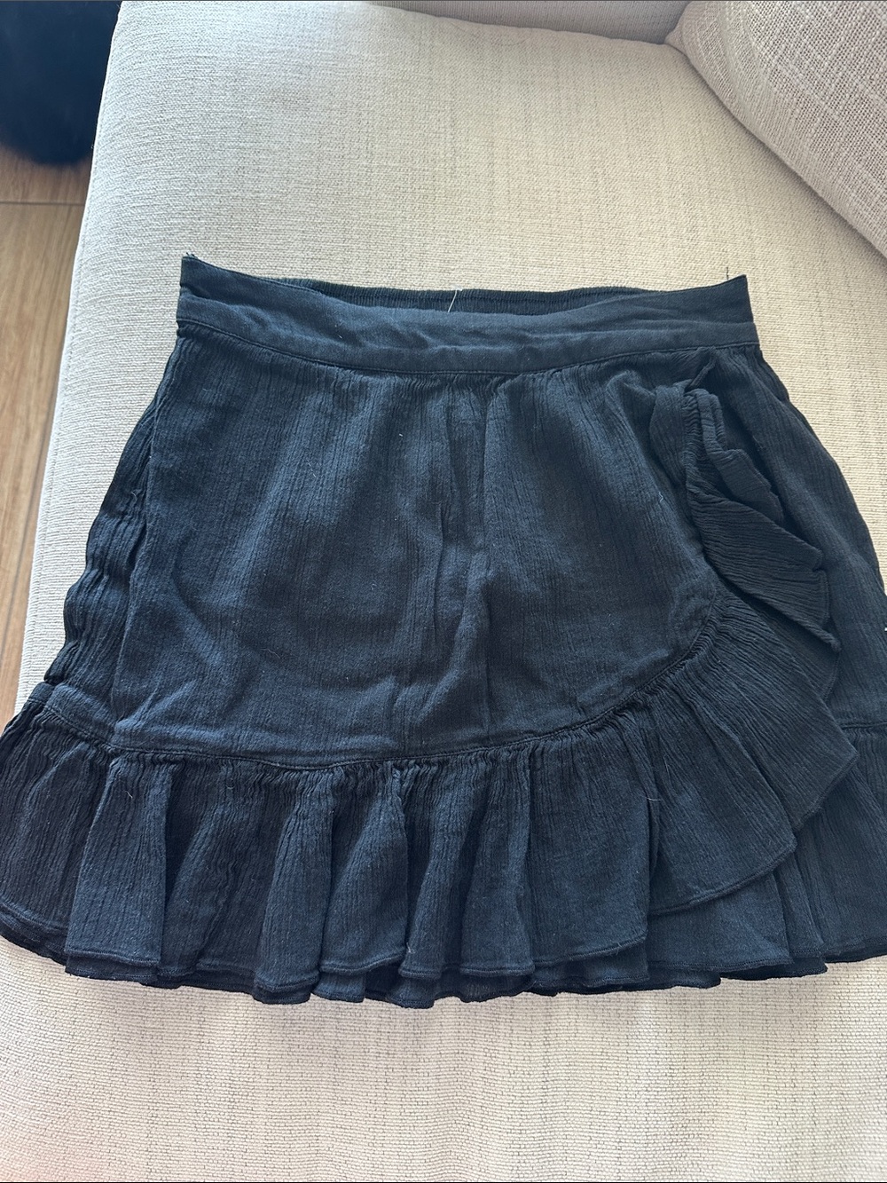 Aerie Black Ruffle Mini Skirt - Women's Casual Skirt